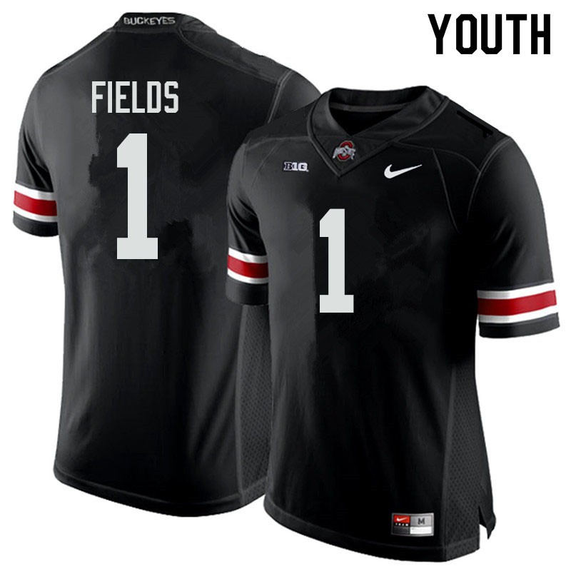 Youth #1 Justin Fields Ohio State Buckeyes College Football Jerseys Sale-Black